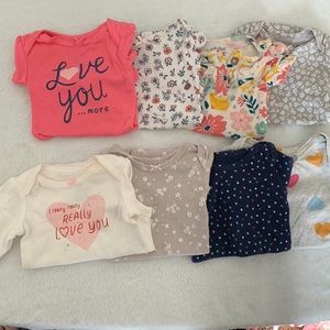 Carters Bodysuit Lot Baby Girl Newborn